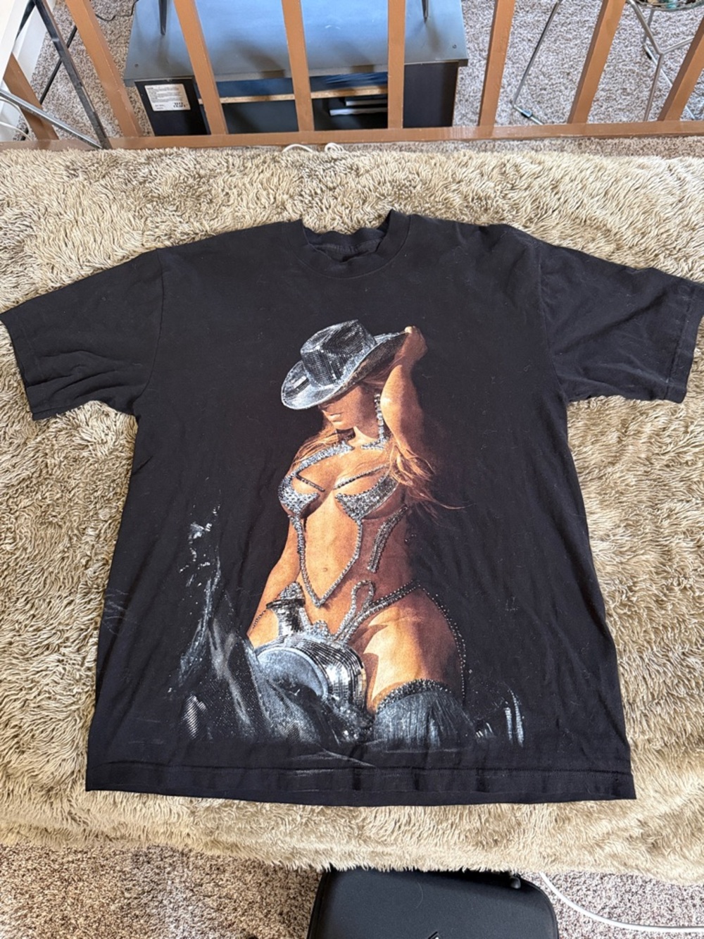 Renaissance WORLD TOUR Black Graphic Cowgirl Print Women's Tee